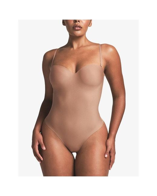Skims White Body Underwire Thong Bodysuit