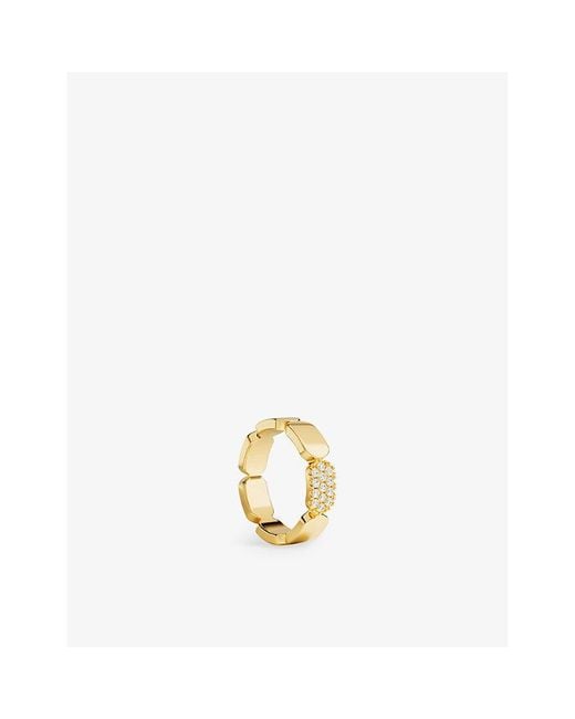 Apm Monaco Metallic Dainty 18Ct-Plated Alloy And Cubic Zirconia Ring
