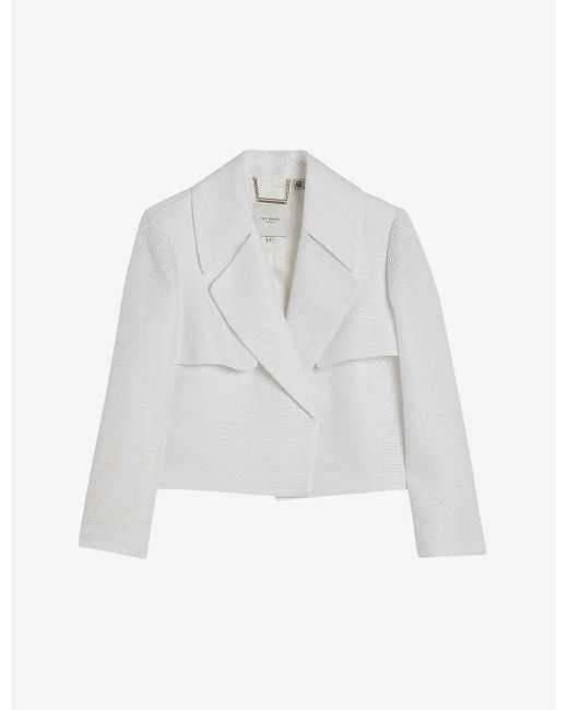 Ted Baker White Shiroi Textured-weave Woven Jacket