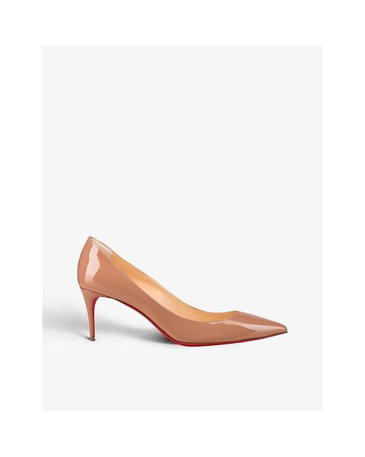 Christian Louboutin Kate 70 Pointed-toe Patent Leather Courts in Pink | Lyst