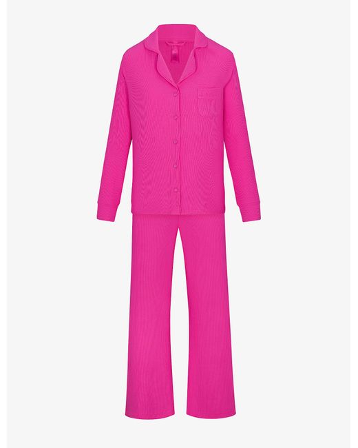 Skims Soft Lounge Stretch-jersey Pyjama Set in Pink | Lyst