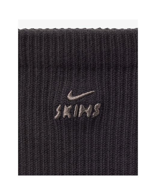NikeSKIMS Blue Dri-Fit Pilates Grip Cotton-Blend Crew Socks