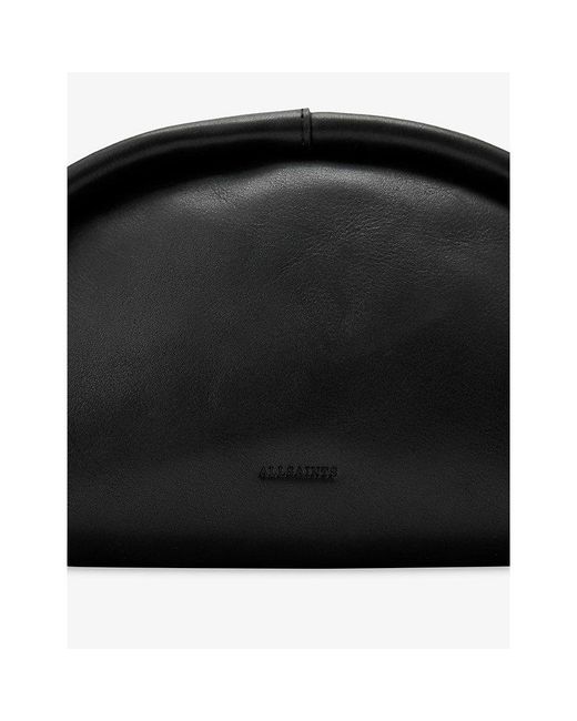 AllSaints Black Rosalie Curved Leather Cross-Body Bag
