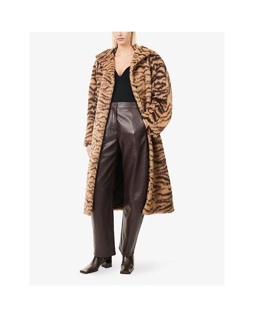 Alaïa Brown Barrel Leather Trousers