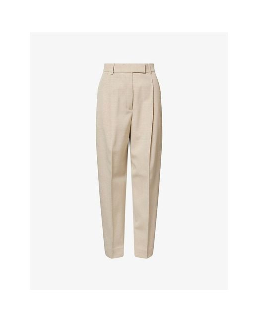 RÓHE Frames Natural Daria Pleated Wool-Blend Trousers