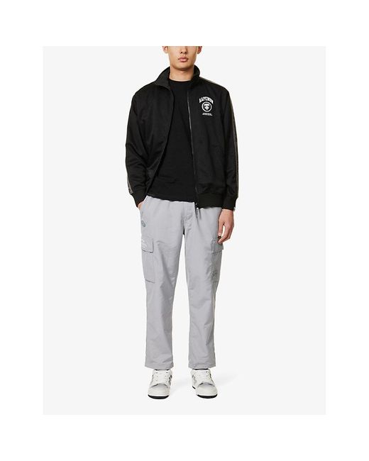 Aape Gray Logo-appliqué Relaxed-fit Woven Cargo Trousers for men