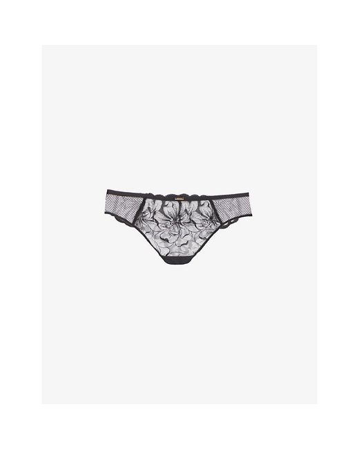 Chantelle White Fleurs Tanga Embroidered Brief