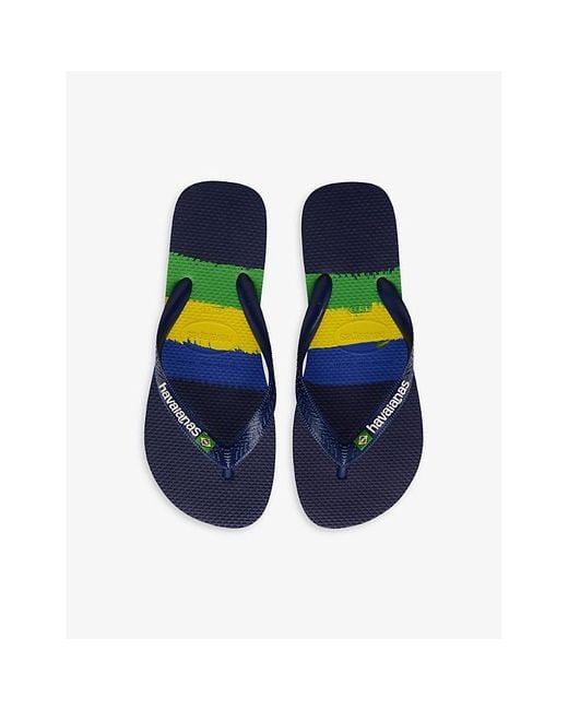 Havaianas Blue Brazil Tech Rubber Flip-Flops