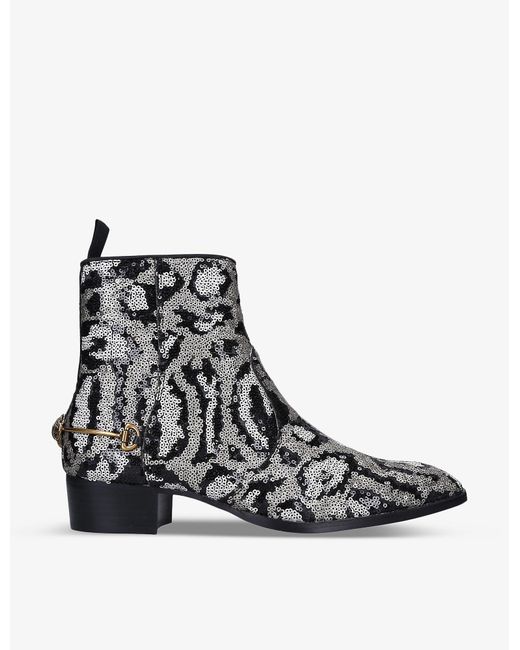 Kurt Geiger Gin Patterned Sequinned Ankle Boots in Black for Men | Lyst
