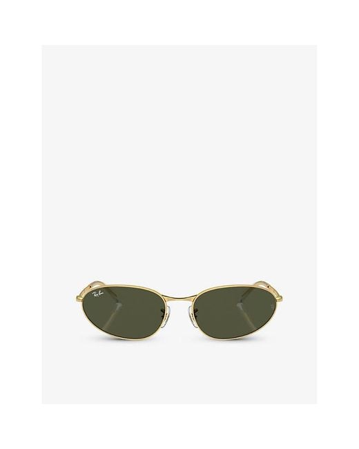 Ray-Ban Green Rb3734 Irregular-frame Metal Sunglasses
