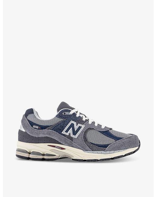 New Balance Blue 2002 Branded Suede And Mesh Low-top Trainers for men