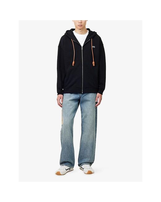 Loewe Black Anagram-Embroidered Cotton Hoody for men