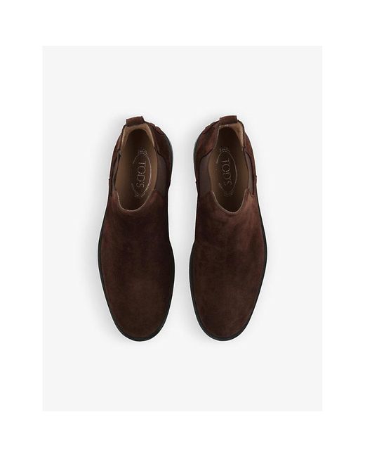 Tod's Ibridro Suede Chelsea Boots in Brown for Men Lyst