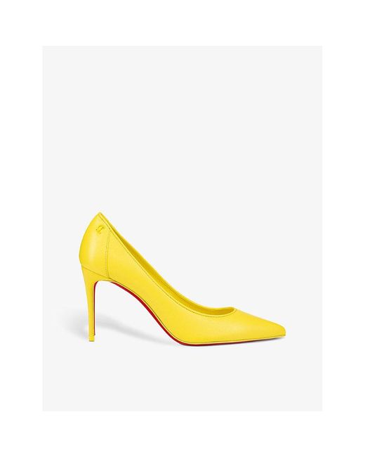 Christian Louboutin Yellow Sporty Kate 85 Leather Heeled Courts