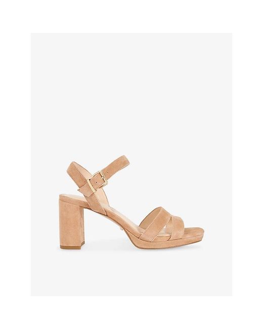 Dune Pink Manifesting Suede Heeled Sandals