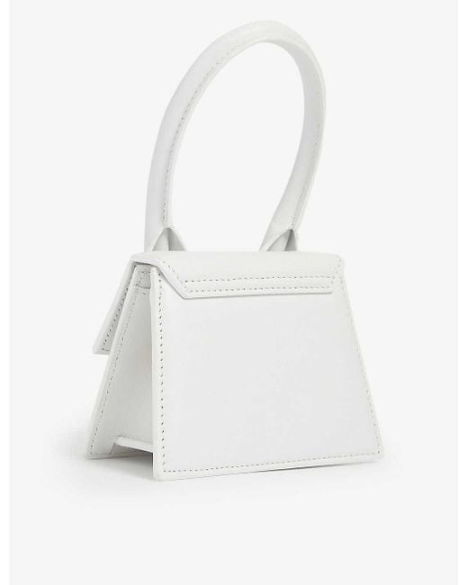 Jacquemus Le Chiquito Leather Top Handle Bag in White - Save 59 