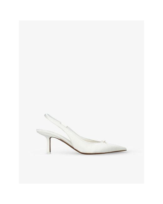 Neous White Moriah Silk-Satin Slingbacks