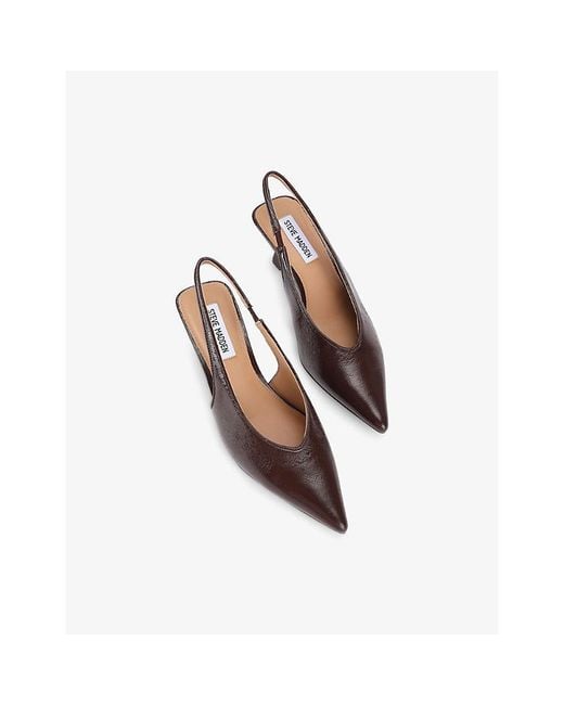 Steve Madden Brown Alari Leather Slingbacks