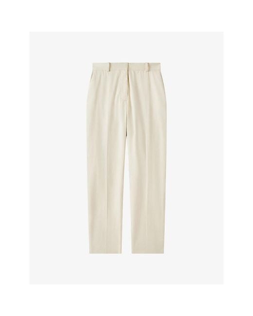 Joseph Natural Coleman Slim-Fit Mid-Rise Stretch-Cotton Trousers