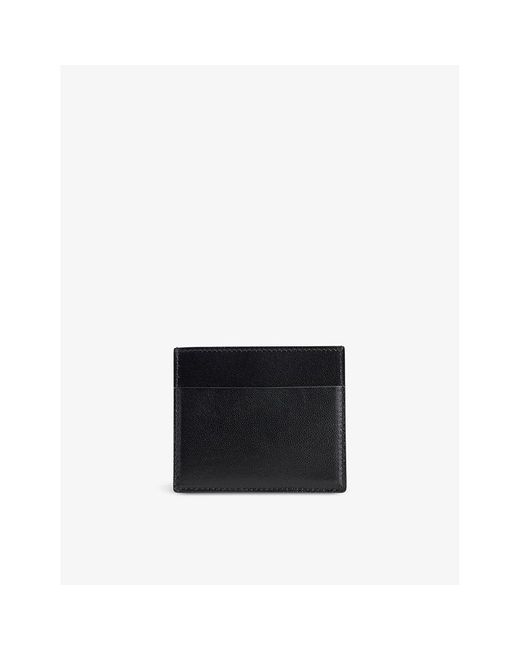 Rick Owens Black Square Slip-Pocket Leather Card Holder for men