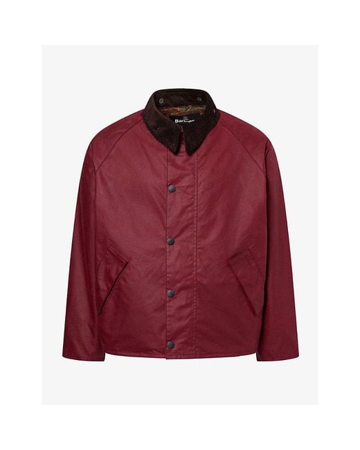 Barbour Red Transport Waxed-Cotton Jacket for men