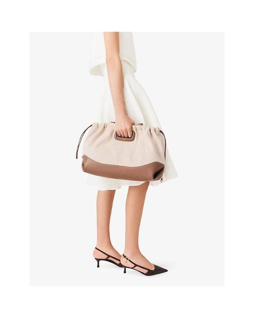 Maje Pink Milpli Canvas And Leather Tote Bag