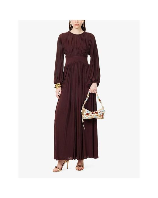 Zimmermann Purple Luna Draped Jersey Maxi Dress