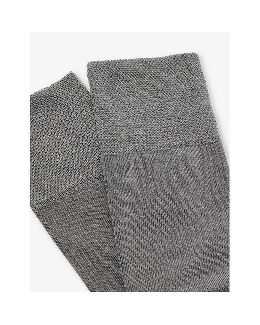 Falke Gray Sensitive New York Logo-print Knitted Socks for men