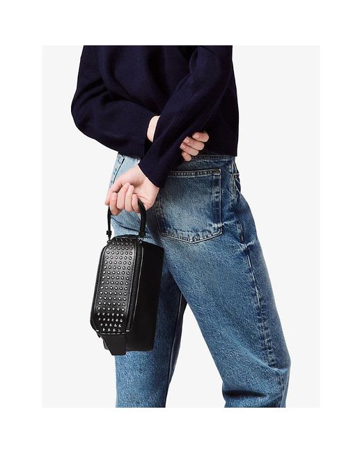 Christian Louboutin Black Funky Travel Leather Pouch for men