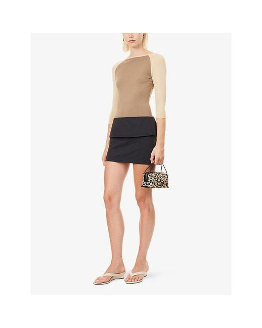 Belle Anna Natural Raglan Three-Quarter Sleeves Jersey Top