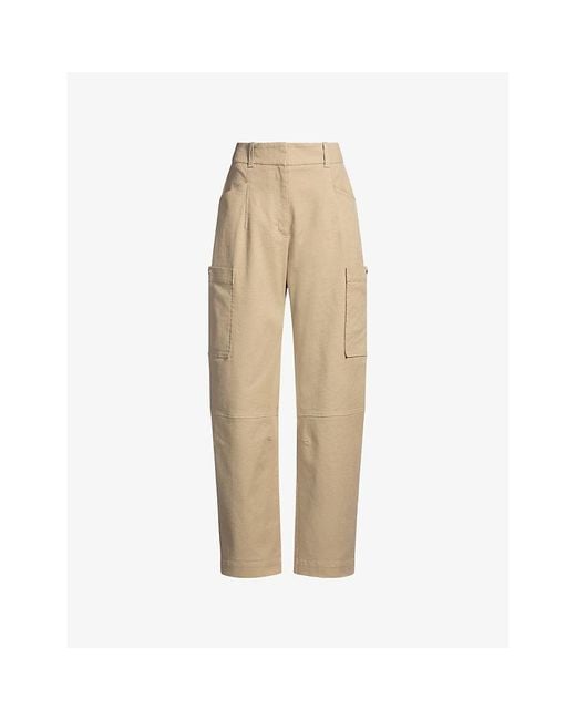 Boss Natural Patch-Pocket Straight-Leg Mid-Rise Stretch-Cotton Trousers