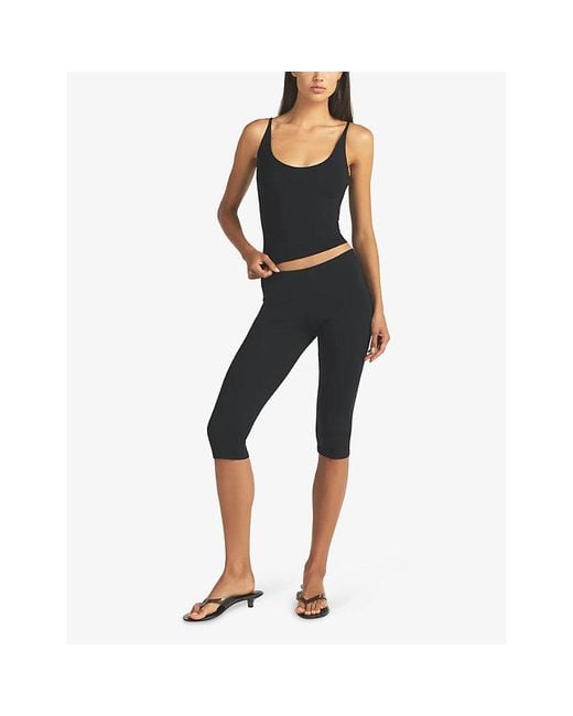 Skims Black Smooth Layer Stretch-Modal Cami Top