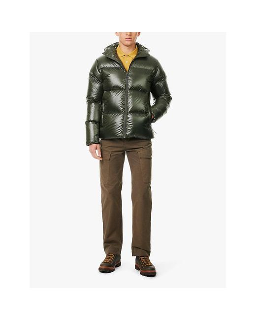 Belstaff Green Tile Resolve Hooded Regular-Fit Shell-Down Jacket for men