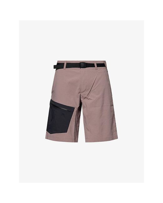 Salomon Gray Outerpath Belted Woven Utility Shorts for men