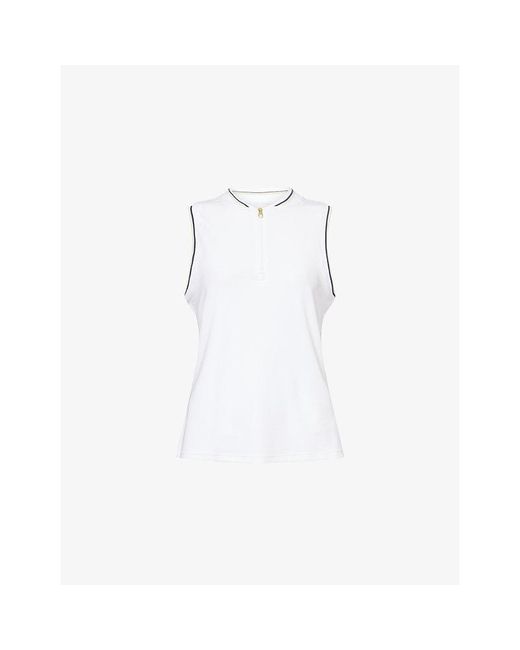 Varley White Inga Performance Stretch-Jersey Top