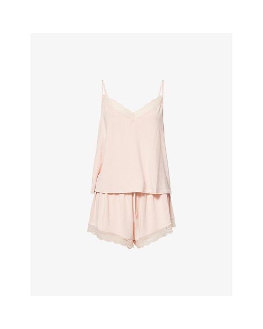 Eberjey Pink Kari Cami And Short Modal-Jersey Pyjama Set