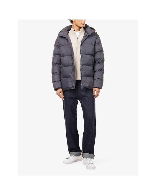 Arne Purple Hooded Short Shell-Padded Puffer Jacket for men