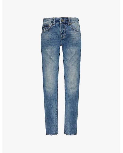 True Religion Blue Rocco Flap Skinny-leg Relaxed Fit Stretch-denim Jeans for men