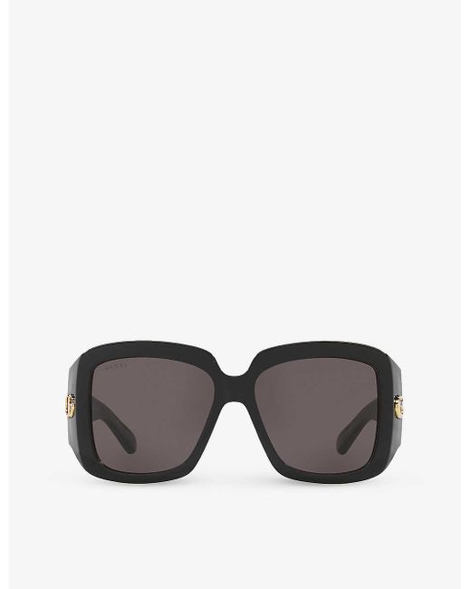 Gucci Gray Gc002115 gg1402s Square-frame Acetate Sunglasses