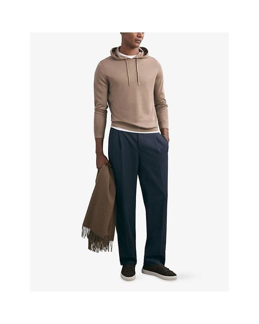 Reiss Brown Holland Wool Hoody for men