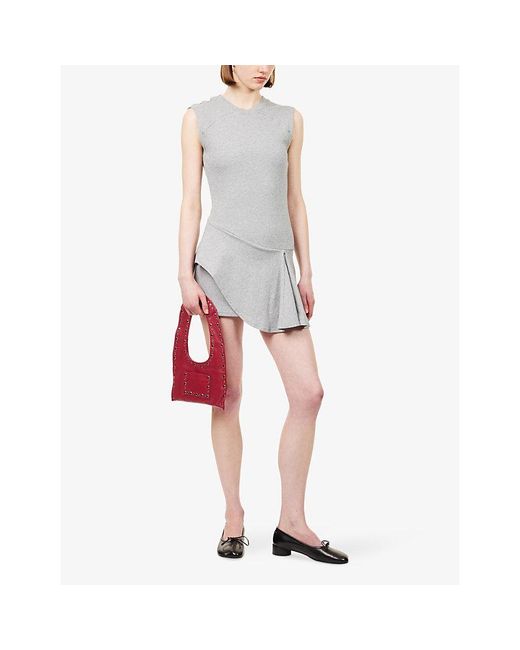 Peachy Den Gray Joni Sleeveless Stretch-Jersey Skort Dress