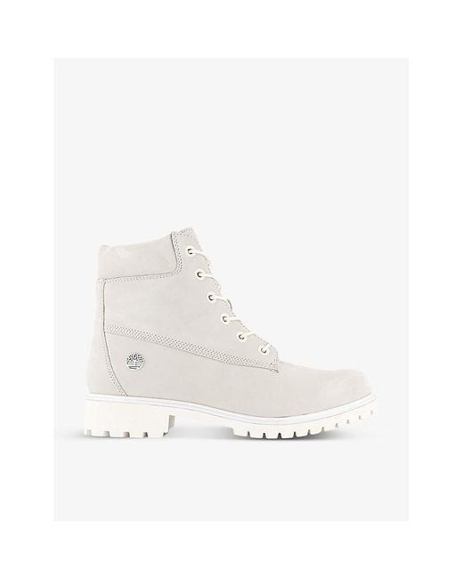 Timberland White Lyonsdale Chunky-sole Leather Boots