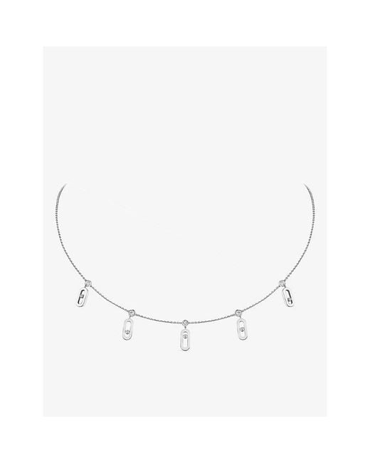Messika White Move Uno Tassel 18Ct And 0.20Ct Diamond Choker Necklace