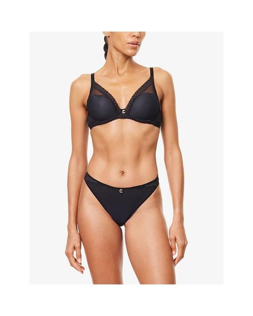 Chantelle Blue Romance Lace-Overlay Bra