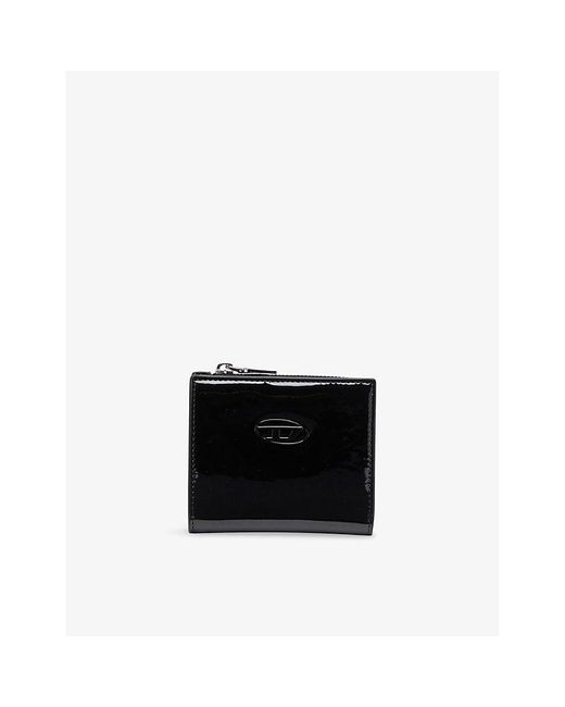 DIESEL Black Play Bi Fold Zip Patent Wallet