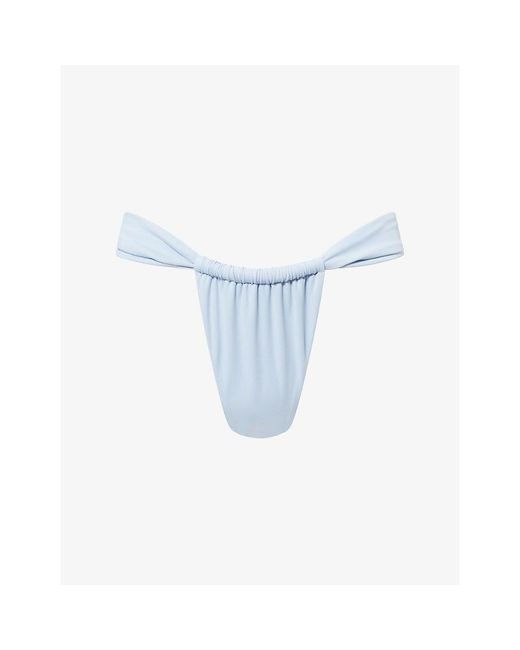 The Couture Club Blue Ruched Bikini Bottoms