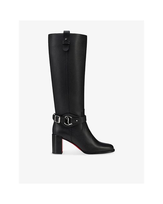 Christian Louboutin Black Dianouchette Botta 70 Leather Heeled Boots