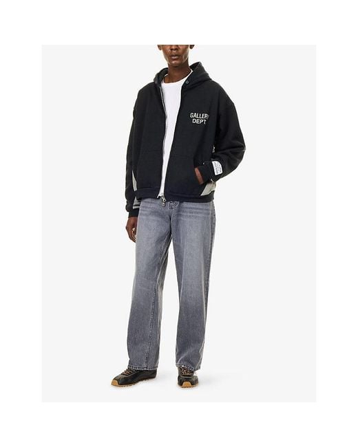 GALLERY DEPT. Blue Logo-Print Zip-Up Cotton Hoody for men