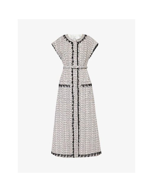 Huishan Zhang Gray Whitney Tweed Maxi Dress