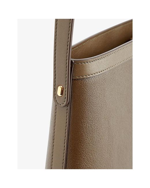 SAVETTE Brown Bucket Leather Top-handle Bag
